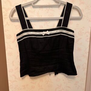 Reformation Black and White Bustier Tank Top